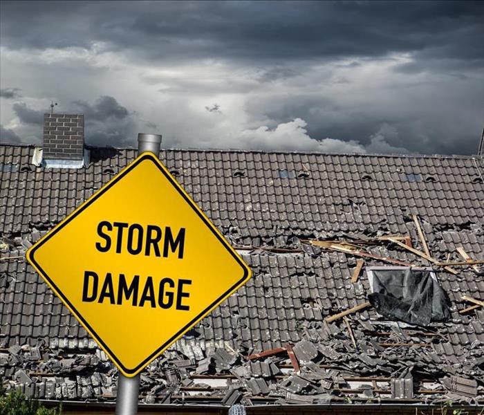 Storm damage home